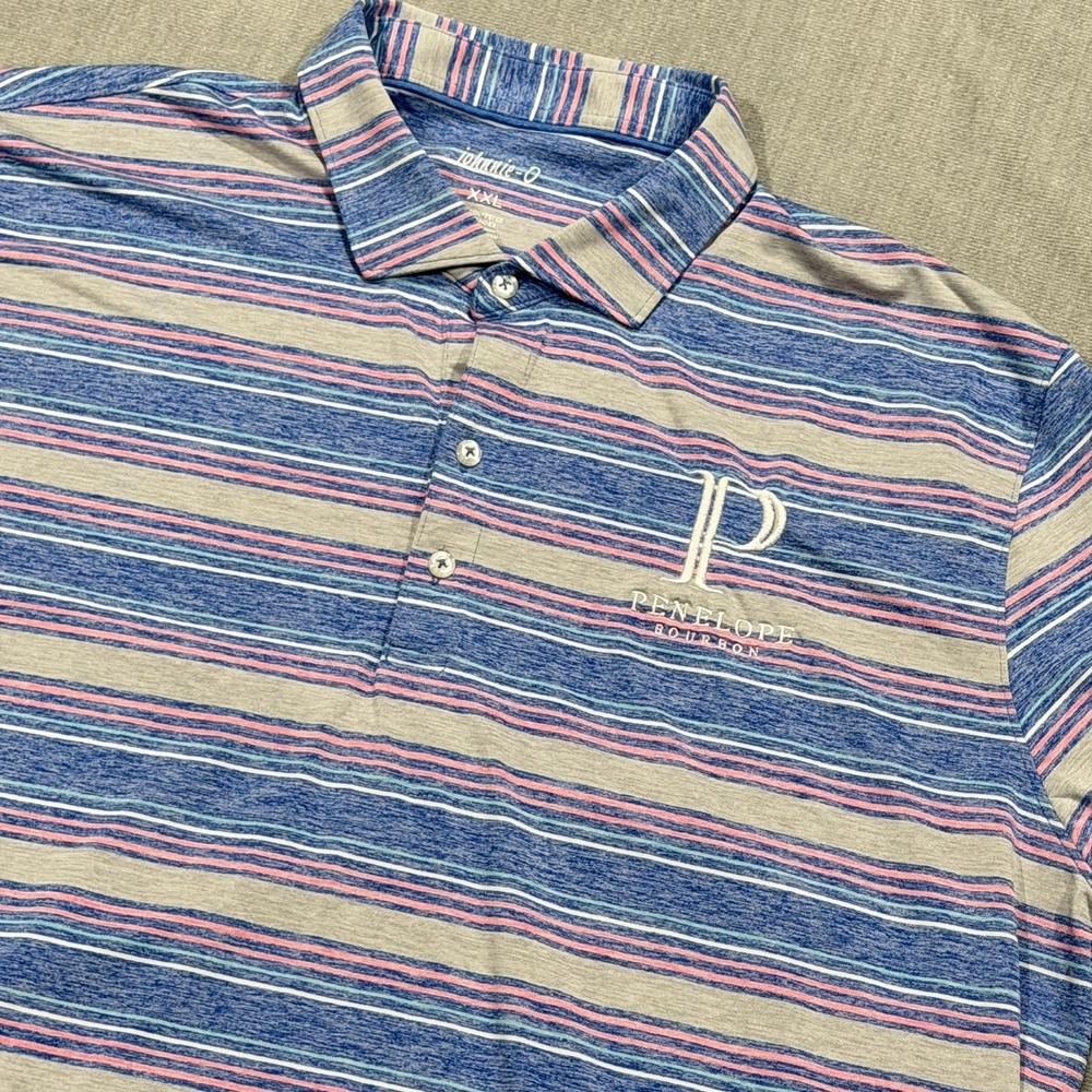 Johnnie-O Polo Shirt Mens XXL Penelope bourbon performance stretch upf50 golf